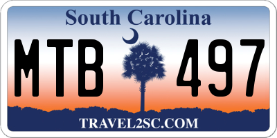 SC license plate MTB497