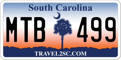 SC license plate MTB499