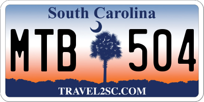 SC license plate MTB504