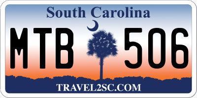 SC license plate MTB506