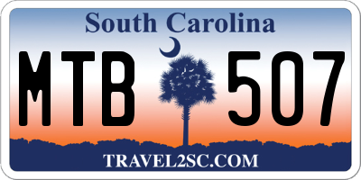 SC license plate MTB507
