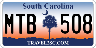 SC license plate MTB508