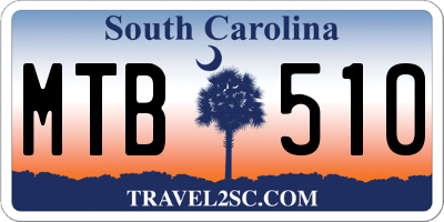 SC license plate MTB510