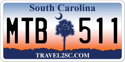 SC license plate MTB511