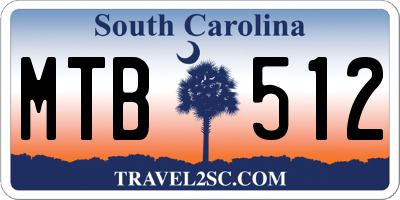 SC license plate MTB512