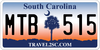 SC license plate MTB515