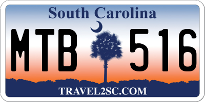 SC license plate MTB516