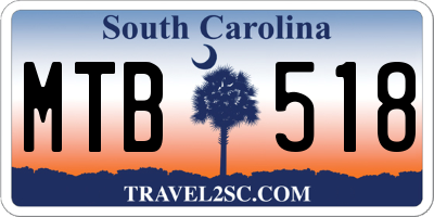SC license plate MTB518