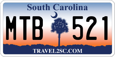 SC license plate MTB521