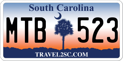 SC license plate MTB523