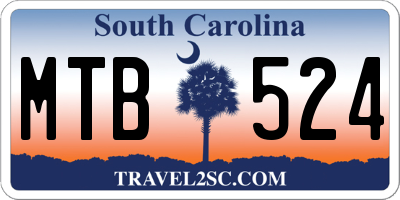 SC license plate MTB524