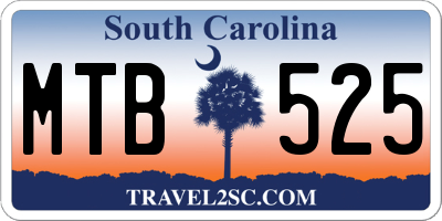 SC license plate MTB525