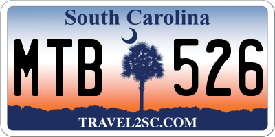 SC license plate MTB526