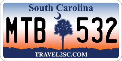 SC license plate MTB532