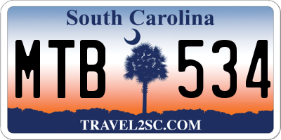 SC license plate MTB534