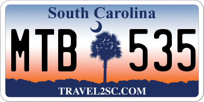 SC license plate MTB535