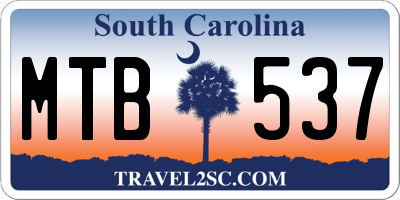 SC license plate MTB537