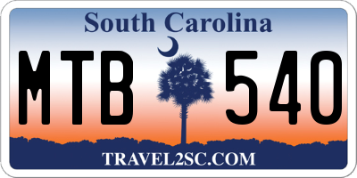 SC license plate MTB540