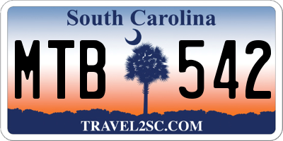 SC license plate MTB542