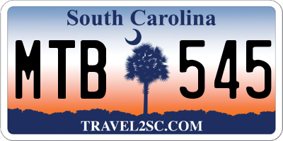 SC license plate MTB545