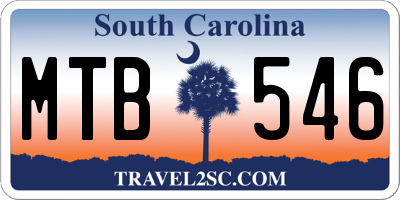 SC license plate MTB546