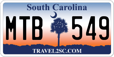 SC license plate MTB549