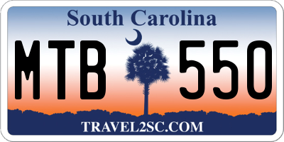 SC license plate MTB550