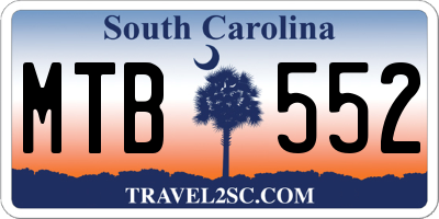 SC license plate MTB552