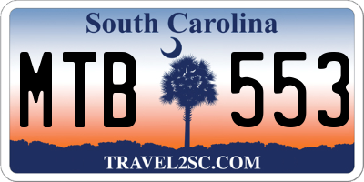 SC license plate MTB553