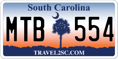 SC license plate MTB554