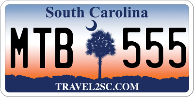 SC license plate MTB555
