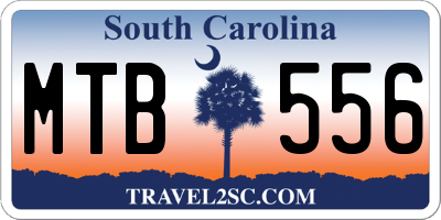 SC license plate MTB556