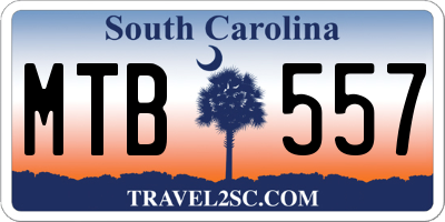 SC license plate MTB557