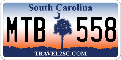 SC license plate MTB558