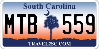 SC license plate MTB559
