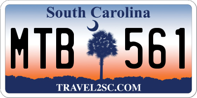 SC license plate MTB561