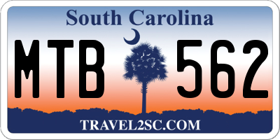 SC license plate MTB562