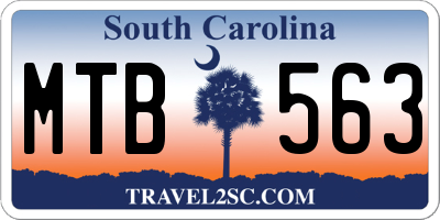 SC license plate MTB563