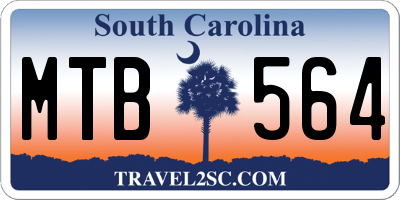 SC license plate MTB564