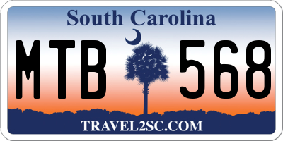SC license plate MTB568