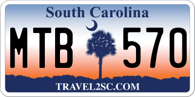 SC license plate MTB570