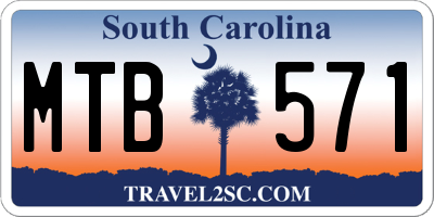 SC license plate MTB571