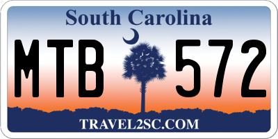 SC license plate MTB572