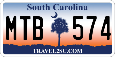 SC license plate MTB574