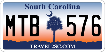 SC license plate MTB576
