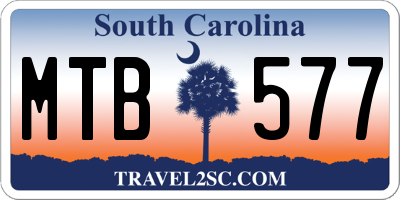 SC license plate MTB577