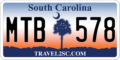 SC license plate MTB578
