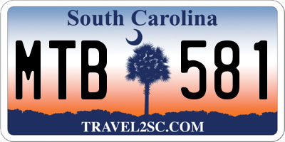 SC license plate MTB581