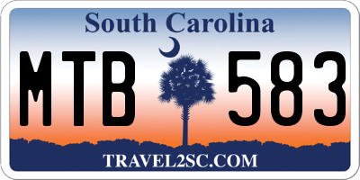 SC license plate MTB583