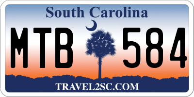 SC license plate MTB584